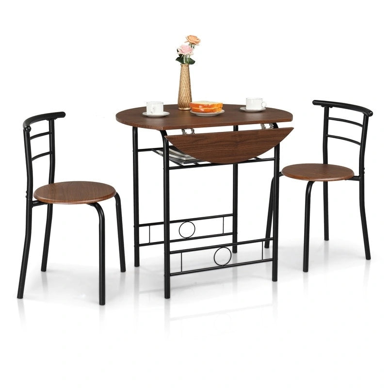 Table de salle à manger abattante de 80 cm pour petit espace, ensemble table de cuisine pour 2 personnes