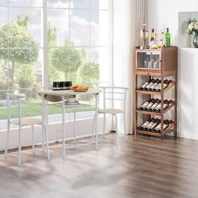 Table de salle à manger abattante de 80 cm pour petit espace, ensemble table de cuisine pour 2 personnes