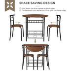 Table de salle à manger abattante de 80 cm pour petit espace, ensemble table de cuisine pour 2 personnes