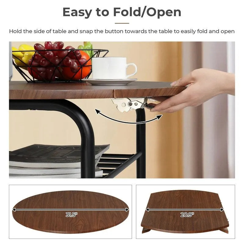 Table de salle à manger abattante de 80 cm pour petit espace, ensemble table de cuisine pour 2 personnes