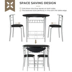 Table de salle à manger abattante de 80 cm pour petit espace, ensemble table de cuisine pour 2 personnes