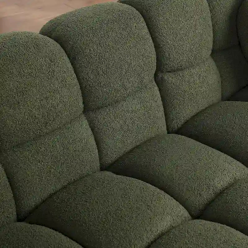 64,96 longueur, 35,83 profondeur, structure du corps humain pour les personnes aux États-Unis, canapé marshmallow, canapé bouclé, 2 places, BOUCLÉ BEIGE