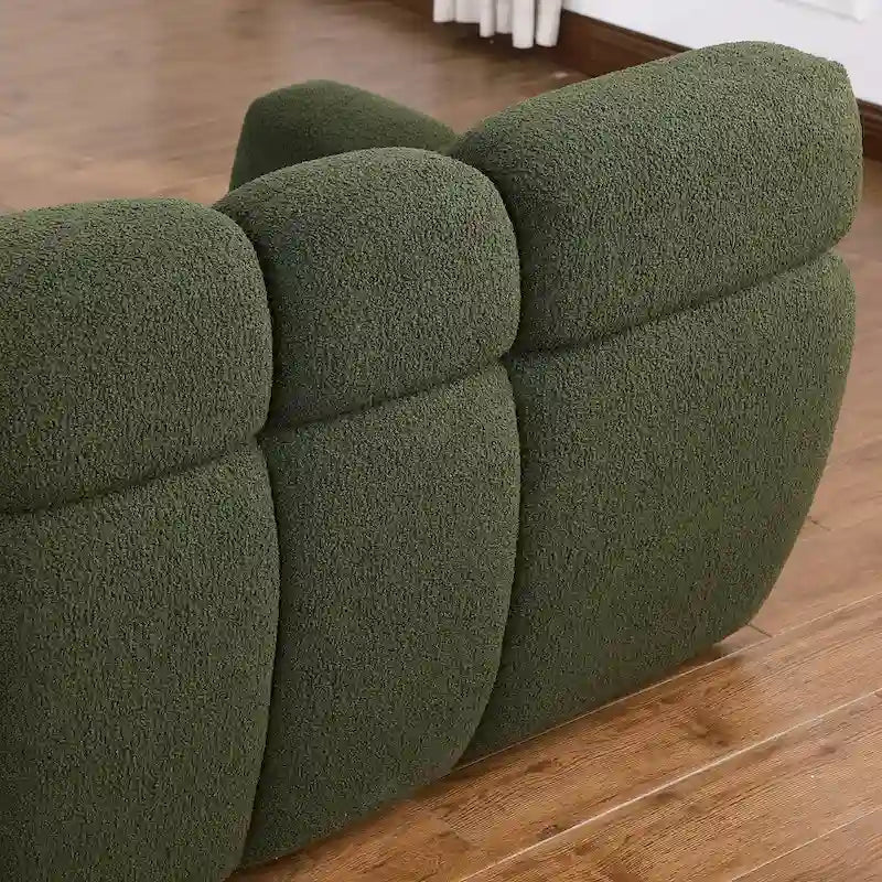 64,96 longueur, 35,83 profondeur, structure du corps humain pour les personnes aux États-Unis, canapé marshmallow, canapé bouclé, 2 places, BOUCLÉ BEIGE