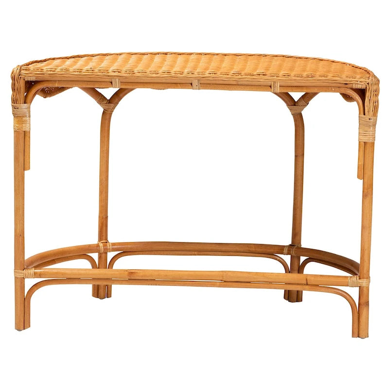 Console Wakana en rotin marron naturel de style bohème moderne