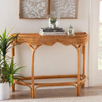 Console Wakana en rotin marron naturel de style bohème moderne