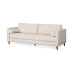 Tissu crème Loretta avec cadre en bois massif et traversins – 87,9 larg. x 36,2 prof. x 33,8 haut.