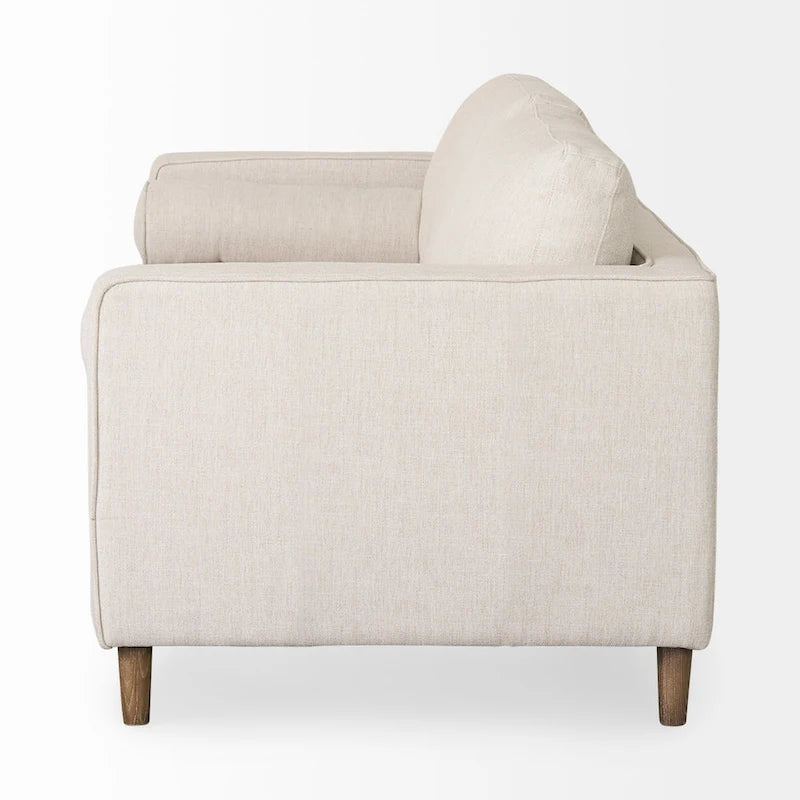 Tissu crème Loretta avec cadre en bois massif et traversins – 87,9 larg. x 36,2 prof. x 33,8 haut.