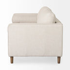 Tissu crème Loretta avec cadre en bois massif et traversins – 87,9 larg. x 36,2 prof. x 33,8 haut.