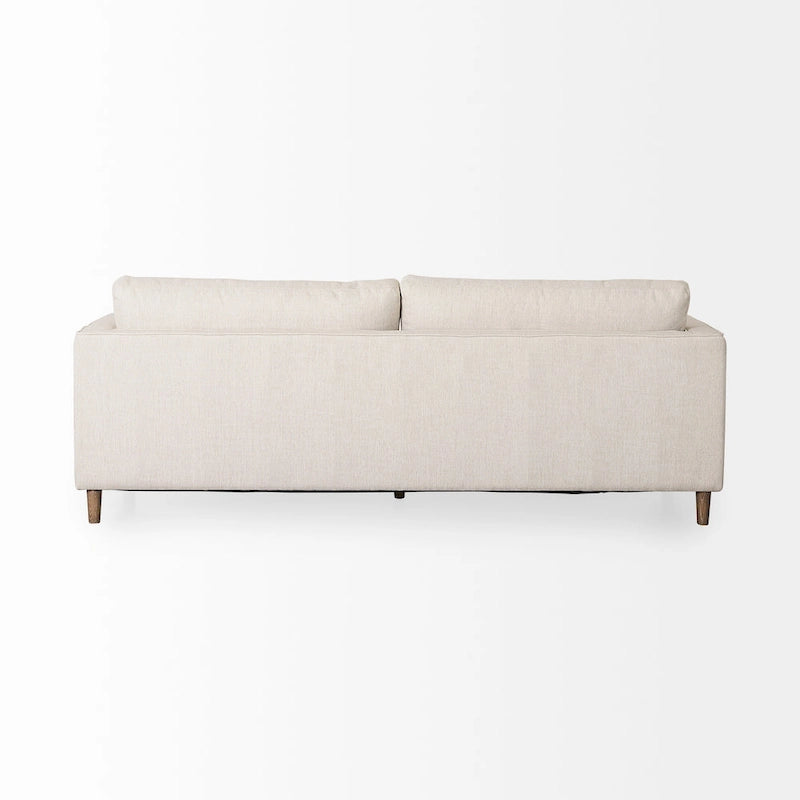 Tissu crème Loretta avec cadre en bois massif et traversins – 87,9 larg. x 36,2 prof. x 33,8 haut.
