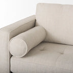 Tissu crème Loretta avec cadre en bois massif et traversins – 87,9 larg. x 36,2 prof. x 33,8 haut.