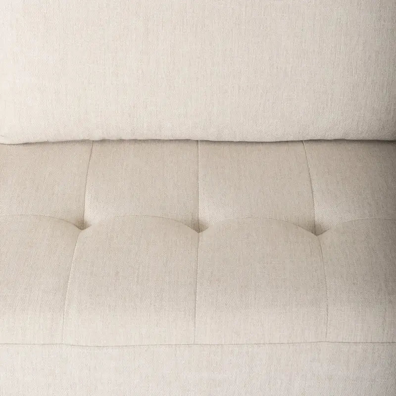 Tissu crème Loretta avec cadre en bois massif et traversins – 87,9 larg. x 36,2 prof. x 33,8 haut.