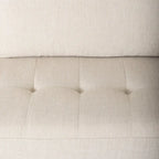 Tissu crème Loretta avec cadre en bois massif et traversins – 87,9 larg. x 36,2 prof. x 33,8 haut.