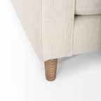Tissu crème Loretta avec cadre en bois massif et traversins – 87,9 larg. x 36,2 prof. x 33,8 haut.