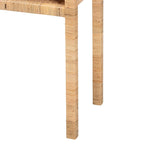 Console en bois d'acacia et rotin bohème miel clair