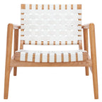 Fauteuil d'appoint en cuir tressé noir / cognac / blanc – Une place
