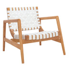 Fauteuil d'appoint en cuir tressé noir / cognac / blanc – Une place