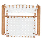 Fauteuil d'appoint en cuir tressé noir / cognac / blanc – Une place
