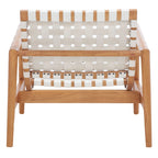 Fauteuil d'appoint en cuir tressé noir / cognac / blanc – Une place