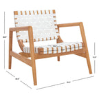 Fauteuil d'appoint en cuir tressé noir / cognac / blanc – Une place