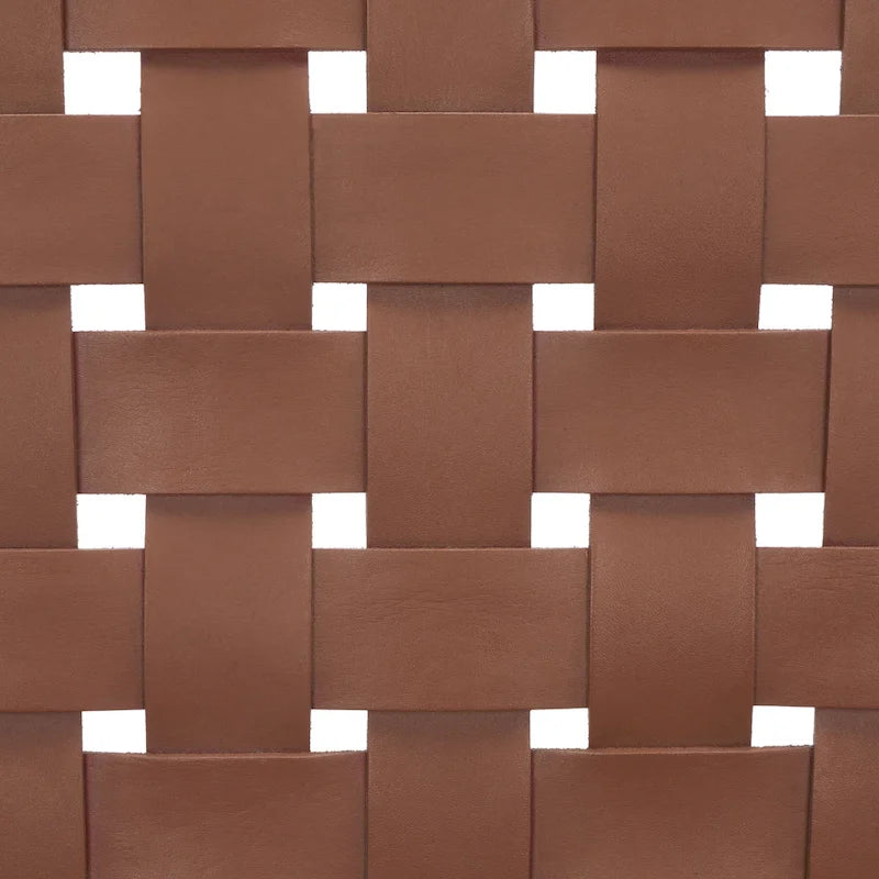 Fauteuil d'appoint en cuir tressé noir / cognac / blanc – Une place