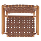Fauteuil d'appoint en cuir tressé noir / cognac / blanc – Une place