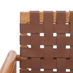 Fauteuil d'appoint en cuir tressé noir / cognac / blanc – Une place