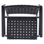 Fauteuil d'appoint en cuir tressé noir / cognac / blanc – Une place