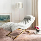 SAFAVIEH Cheri Chaise longue avec oreiller rond - 65Lx23Px33H