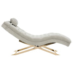 SAFAVIEH Cheri Chaise longue avec oreiller rond - 65Lx23Px33H