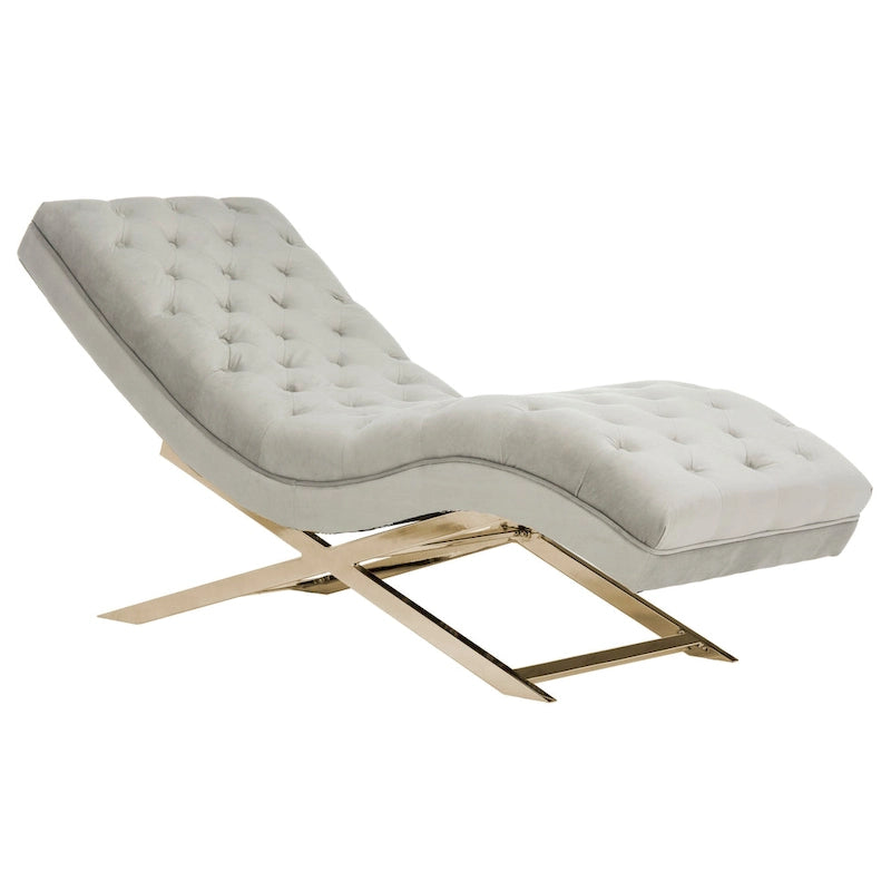 SAFAVIEH Cheri Chaise longue avec oreiller rond - 65Lx23Px33H