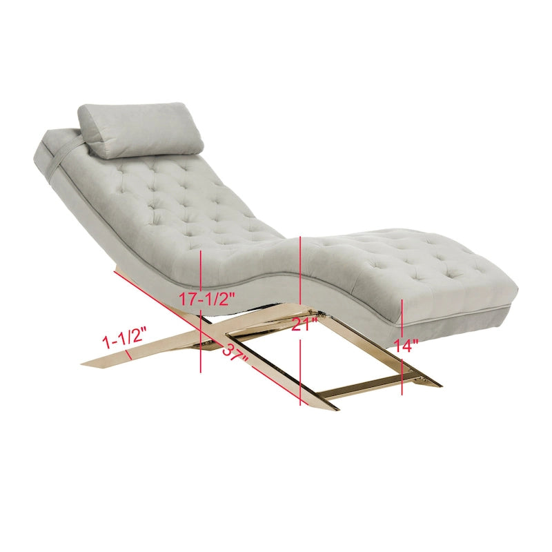 SAFAVIEH Cheri Chaise longue avec oreiller rond - 65Lx23Px33H