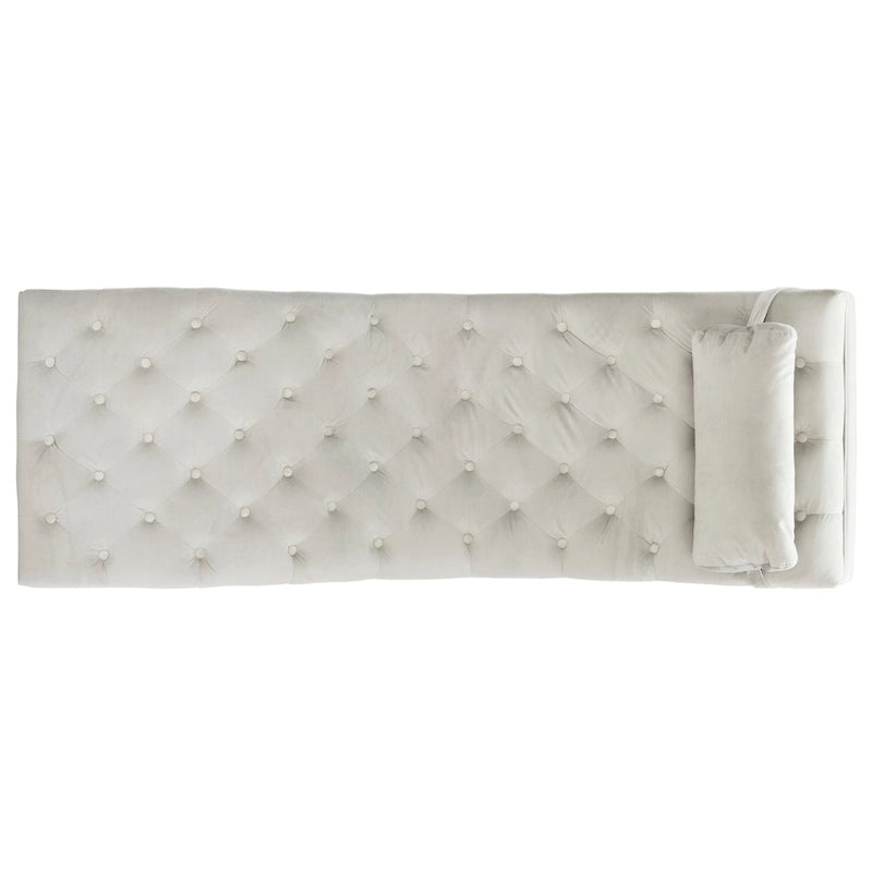 SAFAVIEH Cheri Chaise longue avec oreiller rond - 65Lx23Px33H