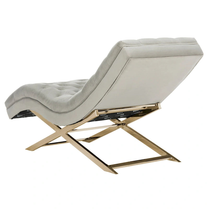 SAFAVIEH Cheri Chaise longue avec oreiller rond - 65Lx23Px33H
