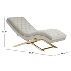 SAFAVIEH Cheri Chaise longue avec oreiller rond - 65Lx23Px33H
