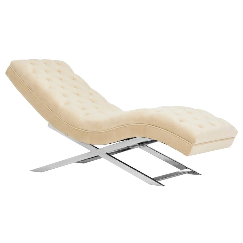 SAFAVIEH Cheri Chaise longue avec oreiller rond - 65Lx23Px33H
