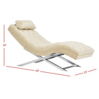 SAFAVIEH Cheri Chaise longue avec oreiller rond - 65Lx23Px33H