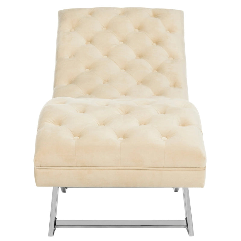 SAFAVIEH Cheri Chaise longue avec oreiller rond - 65Lx23Px33H