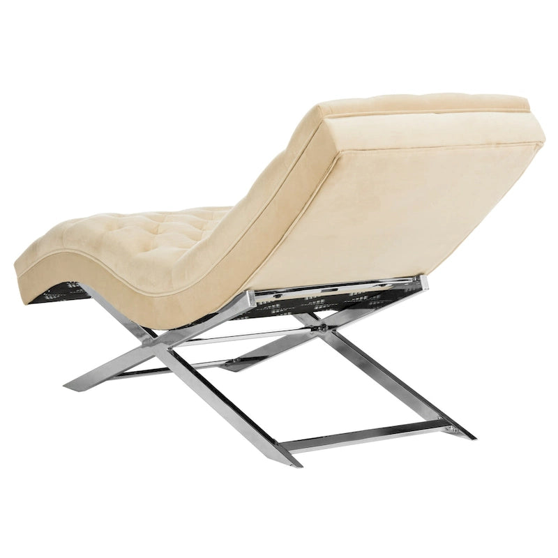 SAFAVIEH Cheri Chaise longue avec oreiller rond - 65Lx23Px33H