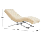 SAFAVIEH Cheri Chaise longue avec oreiller rond - 65Lx23Px33H