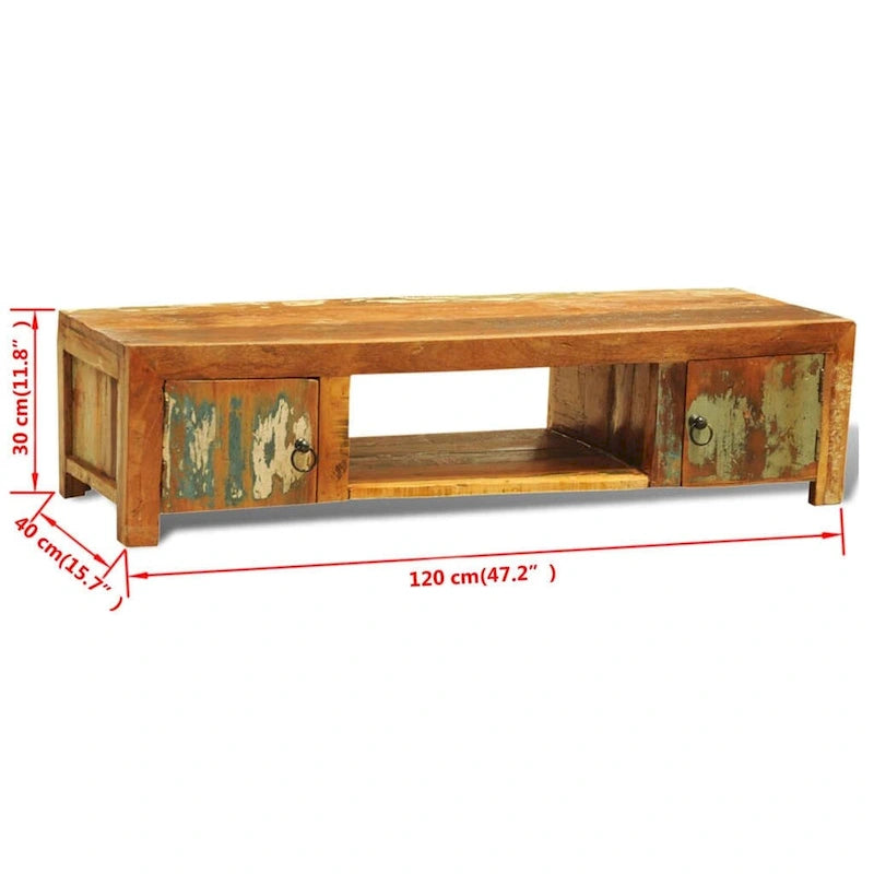 Meuble TV vidaXL avec 2 portes en bois de récupération Vintage