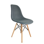 Chaise de salle à manger sans accoudoirs, en tissu gris/bleu, 1 place