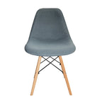 Chaise de salle à manger sans accoudoirs, en tissu gris/bleu, 1 place