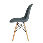 Chaise de salle à manger sans accoudoirs, en tissu gris/bleu, 1 place
