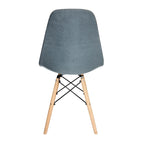 Chaise de salle à manger sans accoudoirs, en tissu gris/bleu, 1 place