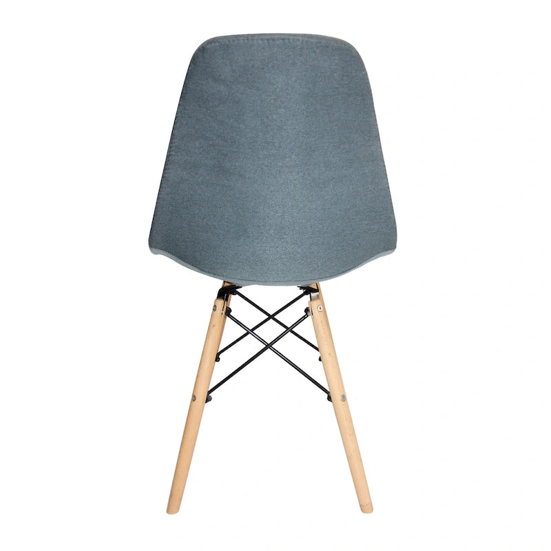 Chaise de salle à manger sans accoudoirs, en tissu gris/bleu, 1 place