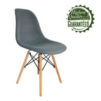 Chaise de salle à manger sans accoudoirs, en tissu gris/bleu, 1 place