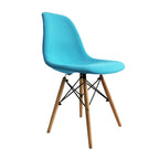 Chaise de salle à manger sans accoudoirs, en tissu gris/bleu, 1 place