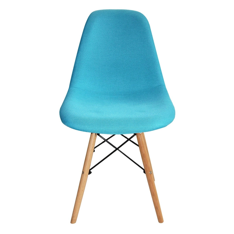 Chaise de salle à manger sans accoudoirs, en tissu gris/bleu, 1 place