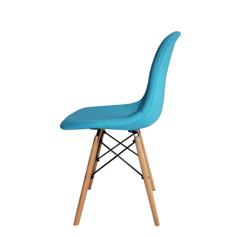 Chaise de salle à manger sans accoudoirs, en tissu gris/bleu, 1 place