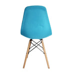 Chaise de salle à manger sans accoudoirs, en tissu gris/bleu, 1 place